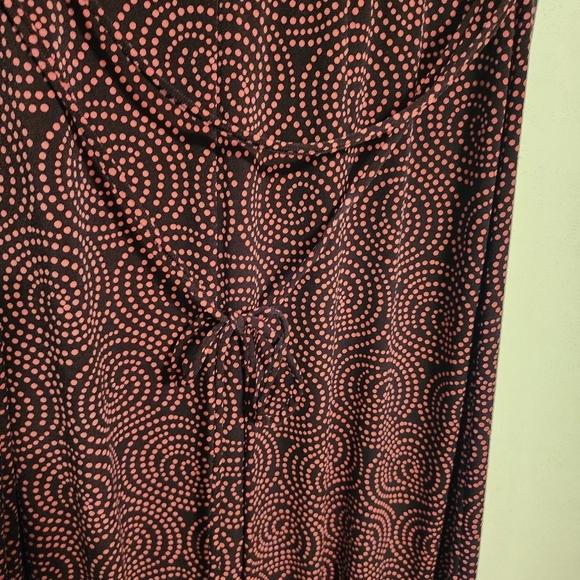 London Times Midi Sheath Elegant Swirl Pattern Sleeveless Dress Size 6 Tie Belt - Picture 8 of 12